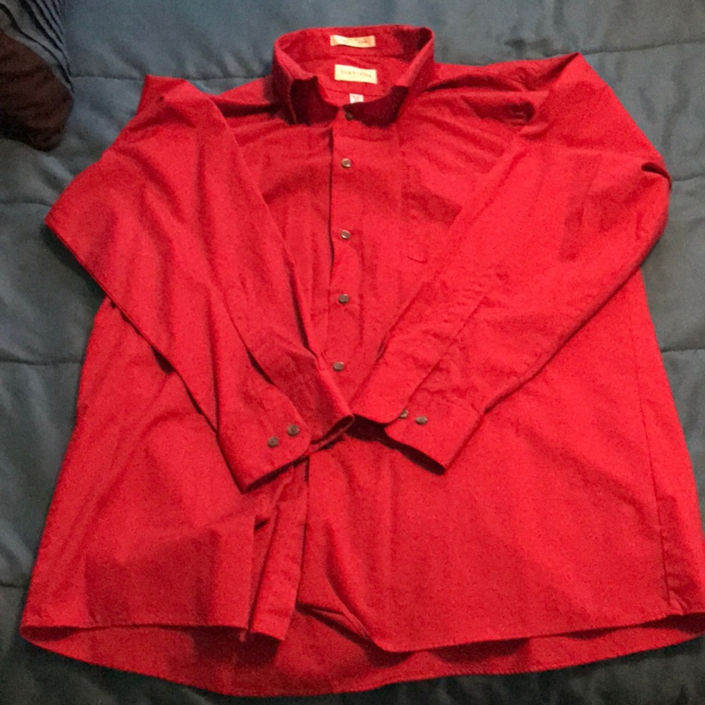 Red van heusen button down shirt